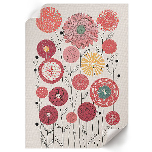 Wall print with a flowers illustration