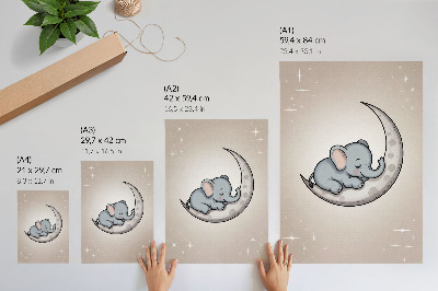 Poster Elephant on the moon