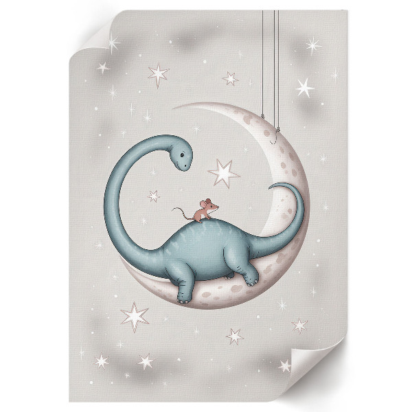 Dinosaur on the Moon wall art