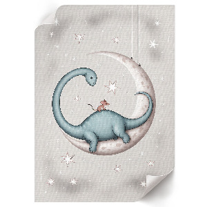 Dinosaur on the Moon wall art
