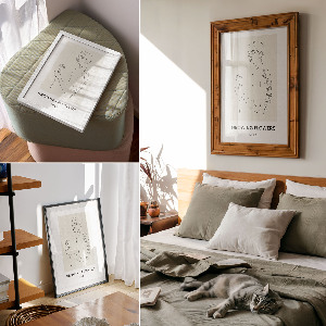 Art print with plant graphics