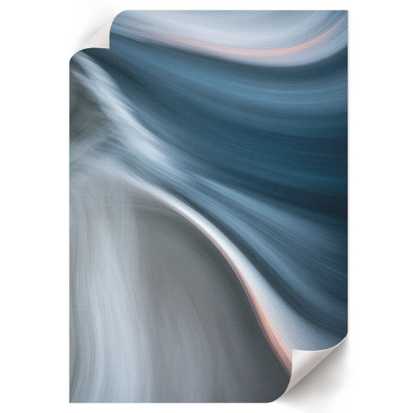 Decorative poster with a blue waves design