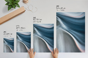 Decorative poster with a blue waves design