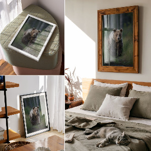Poster featuring a forest bear
