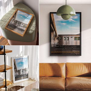Wall print depicting a city landscape