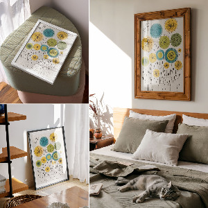 Art print with a floral design