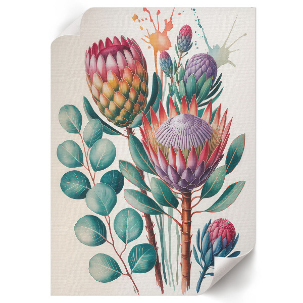 Decorative poster with a flowers illustration