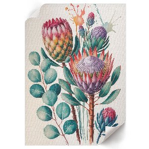 Decorative poster with a flowers illustration