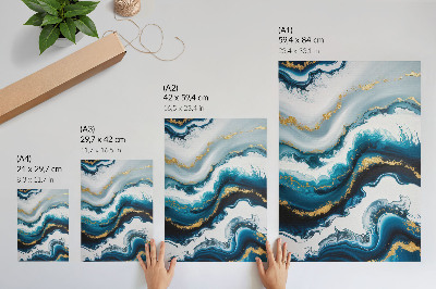 Wall print Turquoise waves