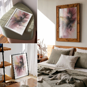 Decorative poster featuring a colorful explosion design