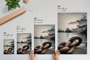 Poster depicting an industrial port