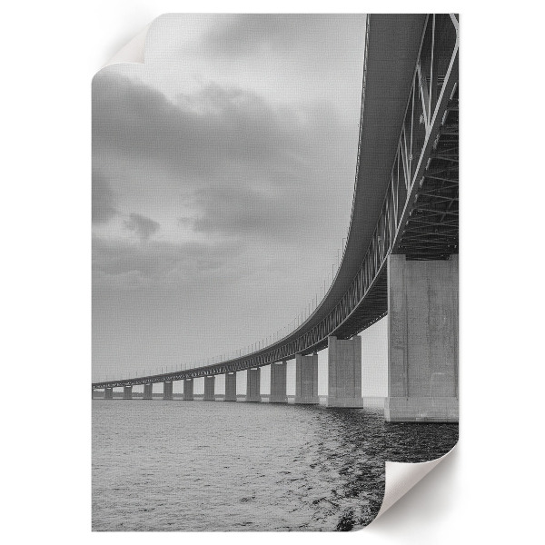 Minimalist wall art depicting a bridge