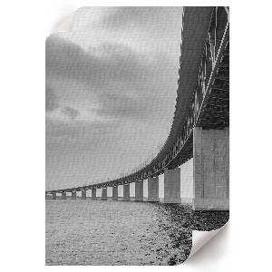 Minimalist wall art depicting a bridge