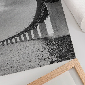 Minimalist wall art depicting a bridge
