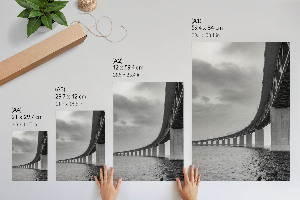 Minimalist wall art depicting a bridge