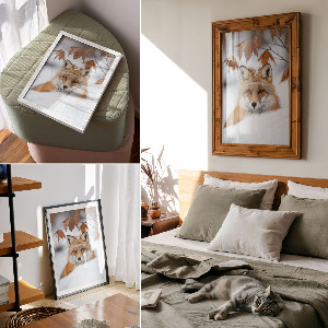 Art print Winter fox