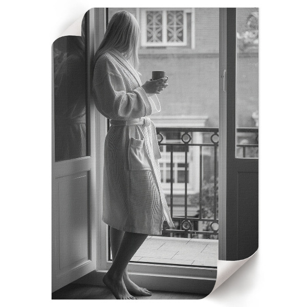 Decorative poster with a black and white frame