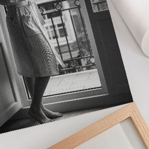 Decorative poster with a black and white frame