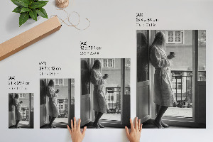 Decorative poster with a black and white frame