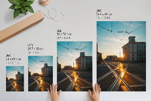 Wall art depicting an urban landscape