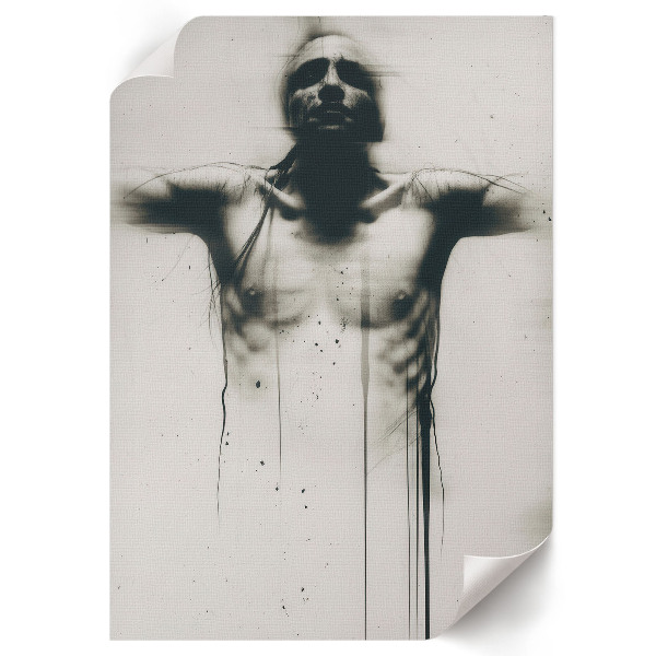 Wall print depicting a dark figure