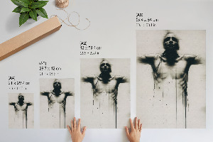 Wall print depicting a dark figure