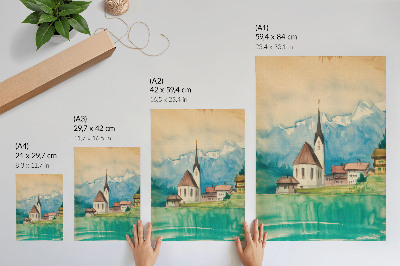 Decorative poster Mountain church