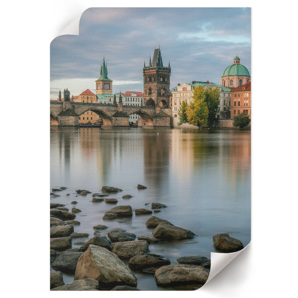 Art print depicting a historic city