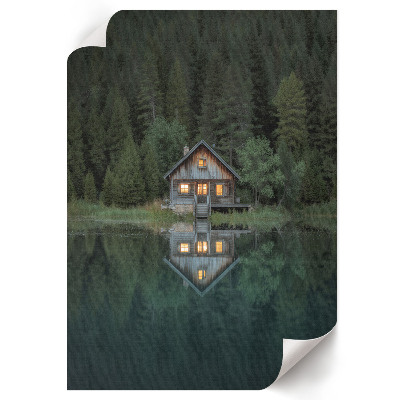 Decorative poster Lake house