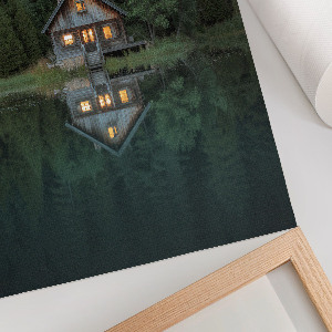 Decorative poster of a lake house