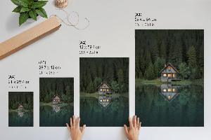 Decorative poster of a lake house