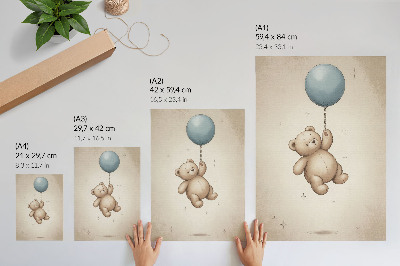 Poster Teddy bear with a balloon
