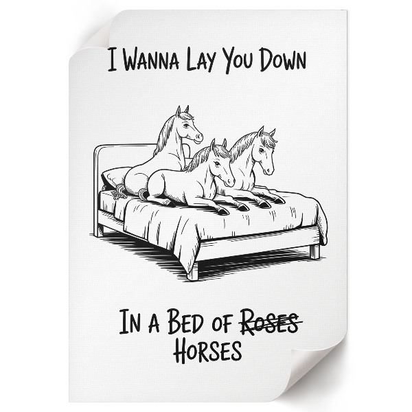 Art print featuring a horse suitable for a bed or bedroom decor