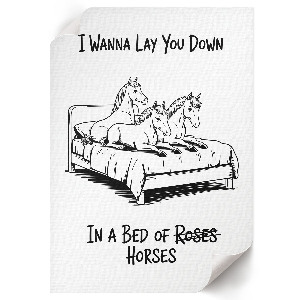 Art print featuring a horse suitable for a bed or bedroom decor