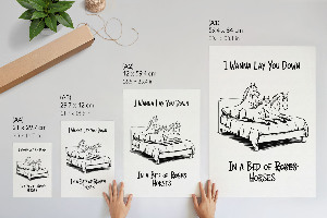 Art print featuring a horse suitable for a bed or bedroom decor