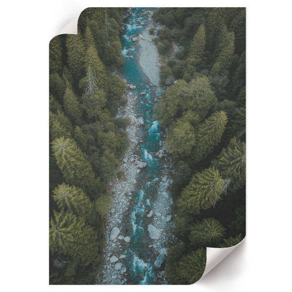 Decorative poster with a green landscape