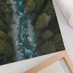 Decorative poster with a green landscape