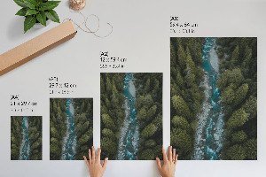 Decorative poster with a green landscape