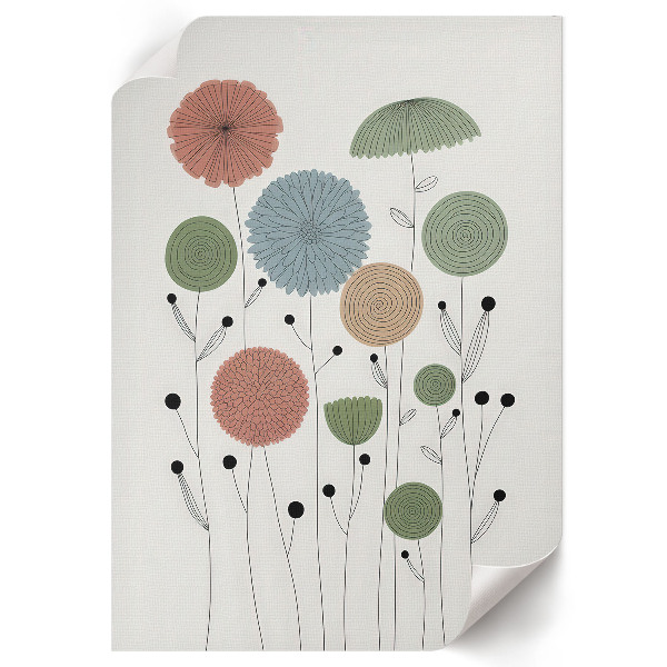 Modern wall art featuring floral design