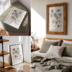 Modern wall art featuring floral design