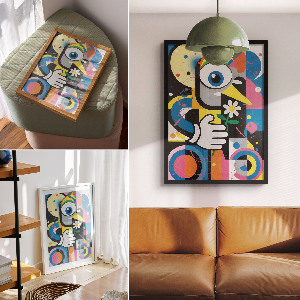 Art print with a colorful pattern