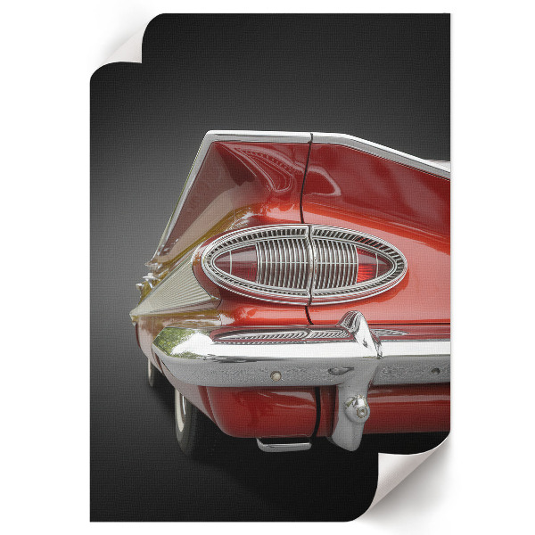 Decorative poster featuring a red car