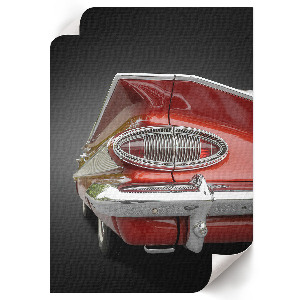 Decorative poster featuring a red car