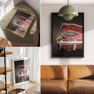 Decorative poster Red car