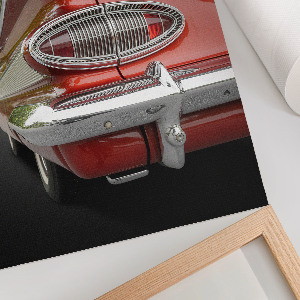 Decorative poster featuring a red car