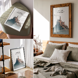 Poster of a castle on a hill