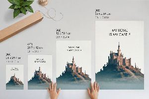 Poster of a castle on a hill