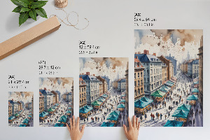 Watercolor city wall art