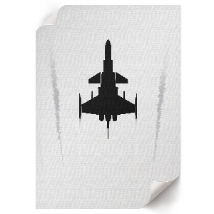 Wall print featuring a plane in the sky