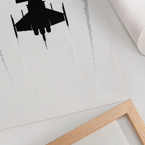 Wall print featuring a plane in the sky
